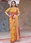 Mustard Colour Latest Fancy Wedding Wear Heavy Thread Sequins And Cord Embroidery Handwork Buttas Tassels Weaved Silk Saree Collection 13504